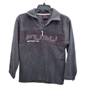 FUBU Boy's Sport Charcoal‎ Spell Out Long Sleeve Fleece Pullover NWT Sz S (8/10)
